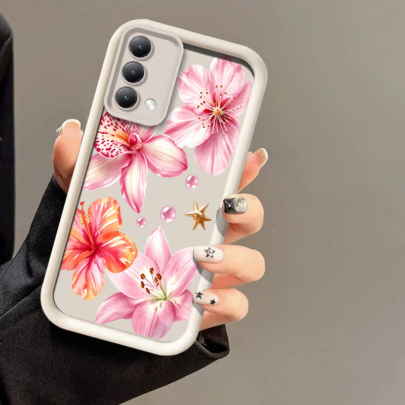 Realme C67 - Różowe etui na telefon z fakturą
